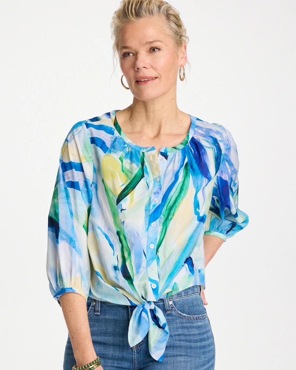 Printed Tie-Front Top | Chico's